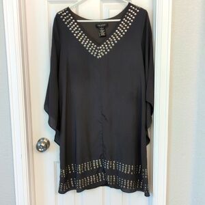 MM Couture by Miss Me Black Embellished Studded Shift Dress Size L